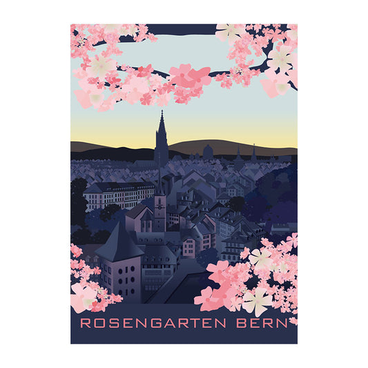 Postkarte: Bern Rosengarten