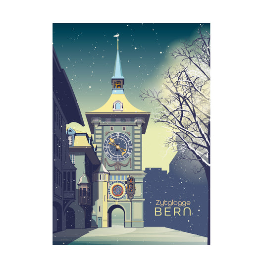 Schweiz Postkarte: Bern Zytglogge Winter