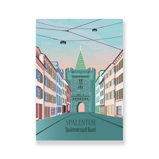 Postkartensticker: Basel Spalentor