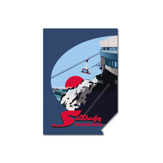 Postkartensticker: Luzern Seilbahn Pilatus