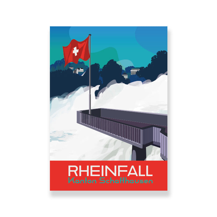 Postkartensticker: Schaffhausen Rheinfall