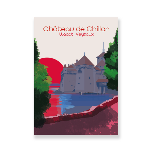 Postkartensticker: Waadt Schloss Chillon