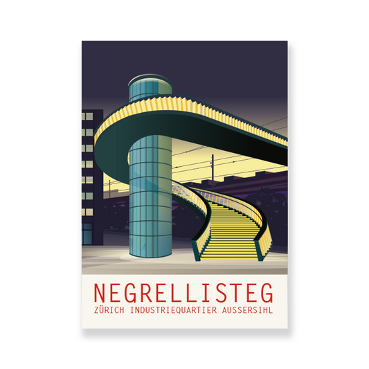Postkartensticker: Zürich Negrellisteg