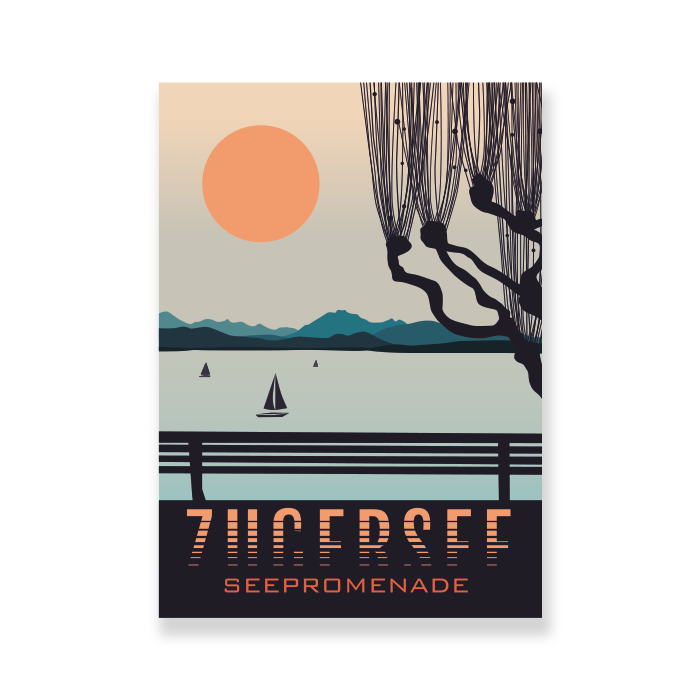 Postkartensticker: Zug Zuger See