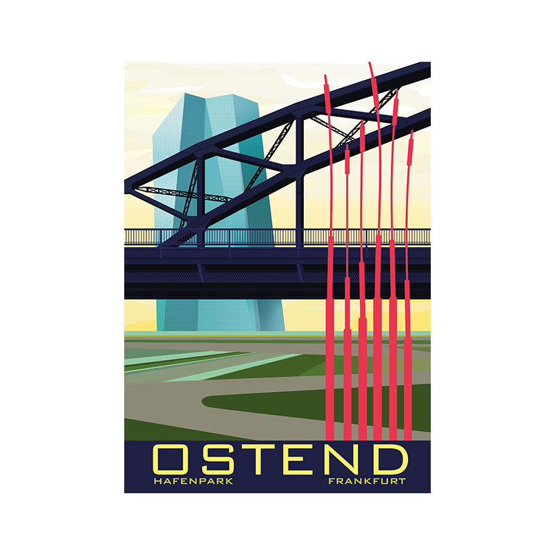 Postkarte: Frankfurt Ostend Hafenpark