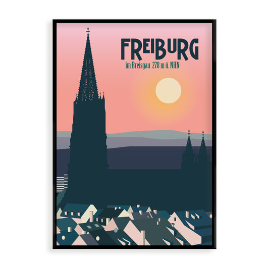 Freiburg Poster: Abendrot