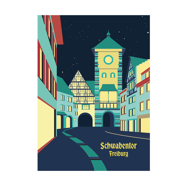 Postkarte: Freiburg Schwabentor