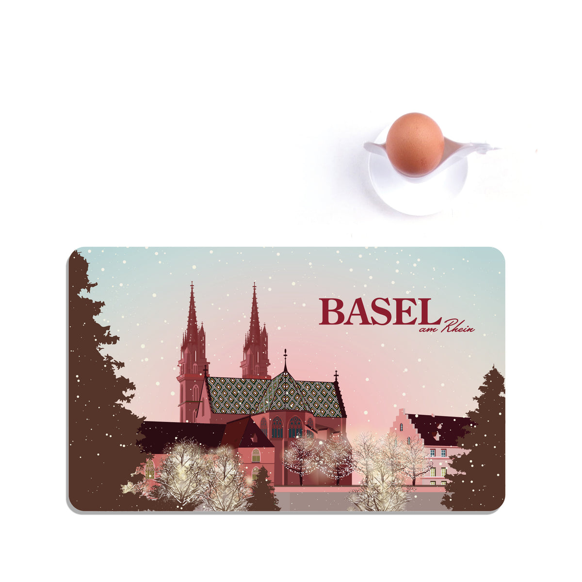 Frühstücksbrettchen: Basel Münster Winterzauber