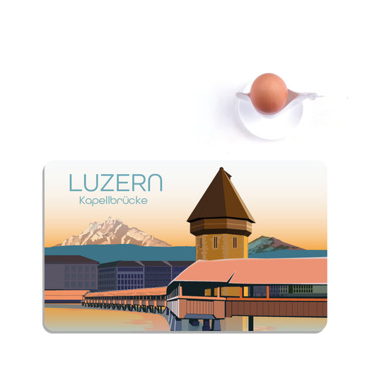 Frühstücksbrettchen: Luzern Kapellbrücke