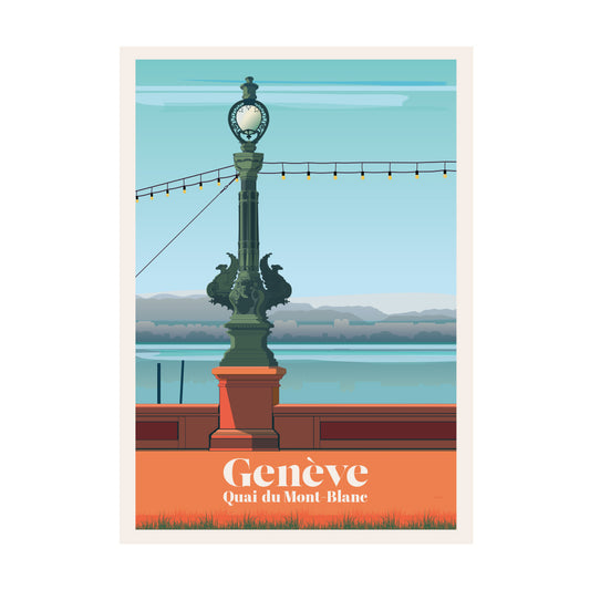 Schweiz Postkarte: Genève Quai du Mont-Blanc