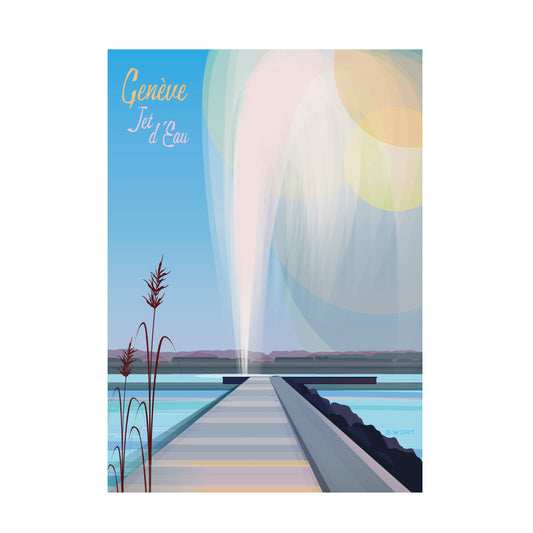 Schweiz Postkarte: Genève Jet d’Eau