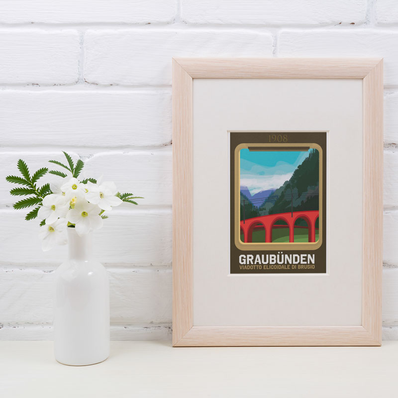 Graubünden Poster: Kreisviadukt Brusio