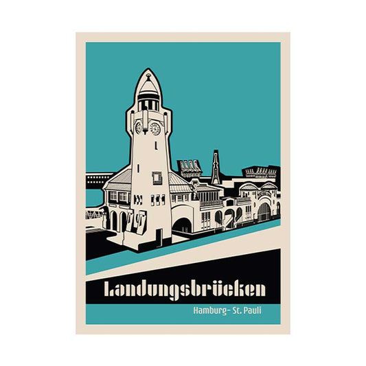 Postkarte: Hamburg Landungsbrücken