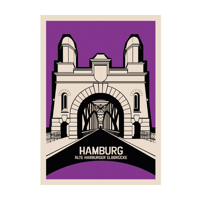 Hamburg Poster: Alte Harburger Elbbrücke