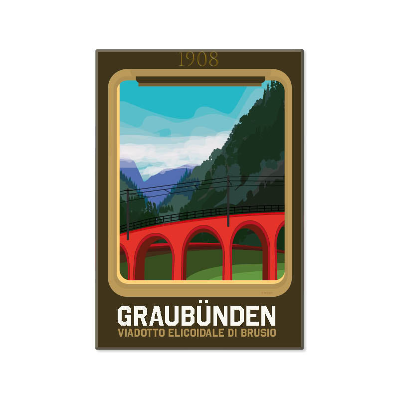 Magnet: Graubünden Kreisviadukt Brusio