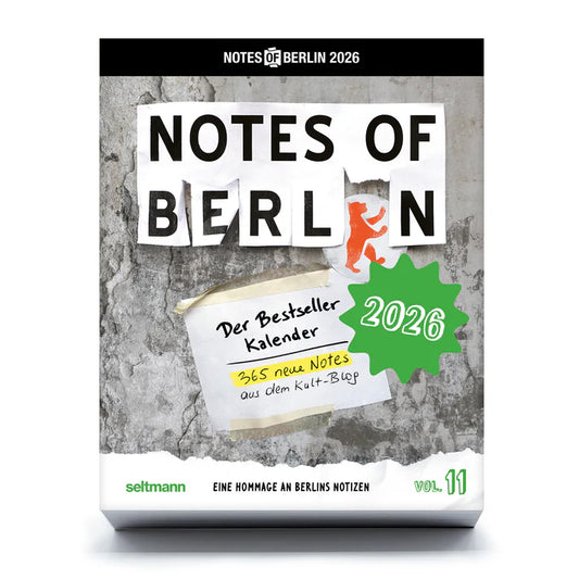 Geschenkidee für Berlin-Fans: Der "Notes of Berlin"-Kalender 2026 – das perfekte, originelle und witzige Geschenk für Freunde, die die Hauptstadt lieben.