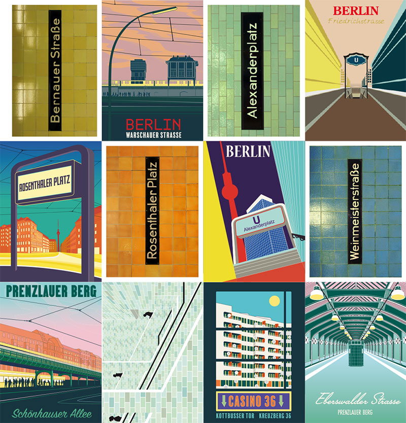 Postcard set: Subway