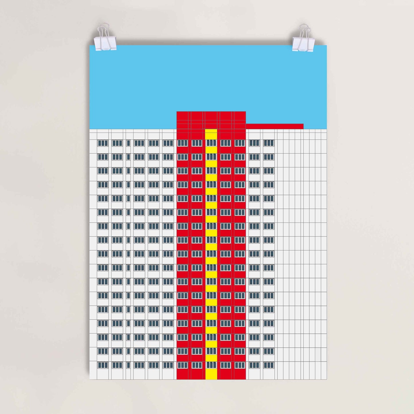 Berlin Poster: Plattenbau WHHGT Rot