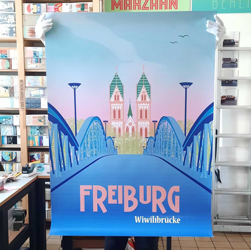 Freiburg Poster: Wiwili Brücke