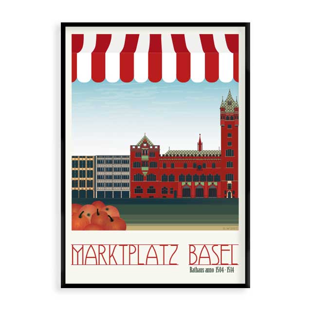 Basel Poster: Market Square