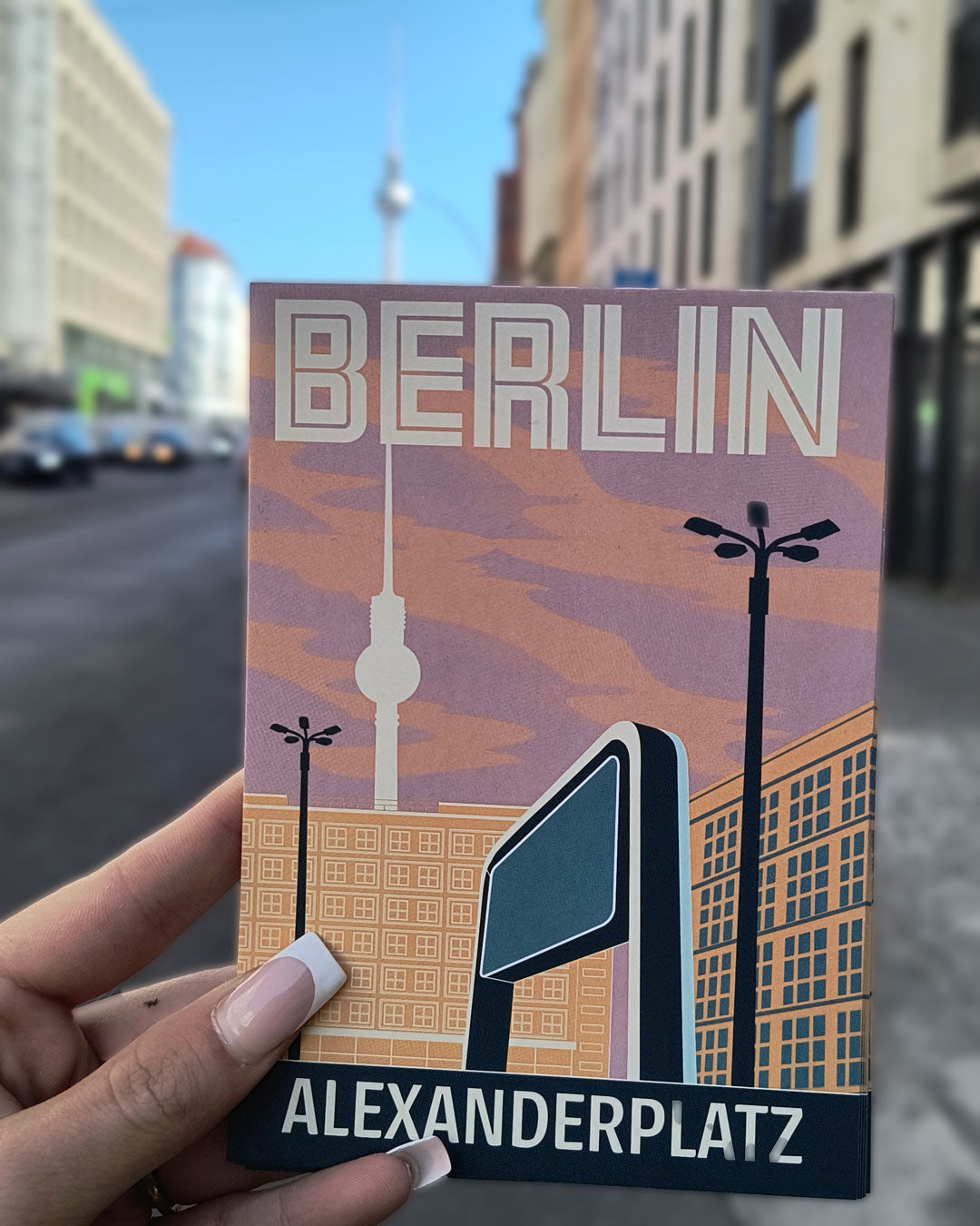 Postkarte: Alexanderplatz Abendrot