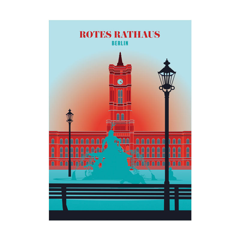 Poster: Rotes Rathaus blau