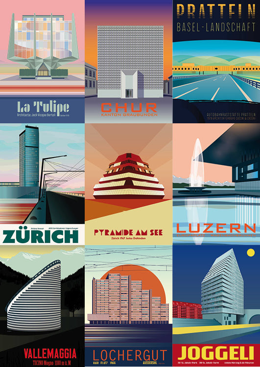 Postkartenset: Schweiz Modern