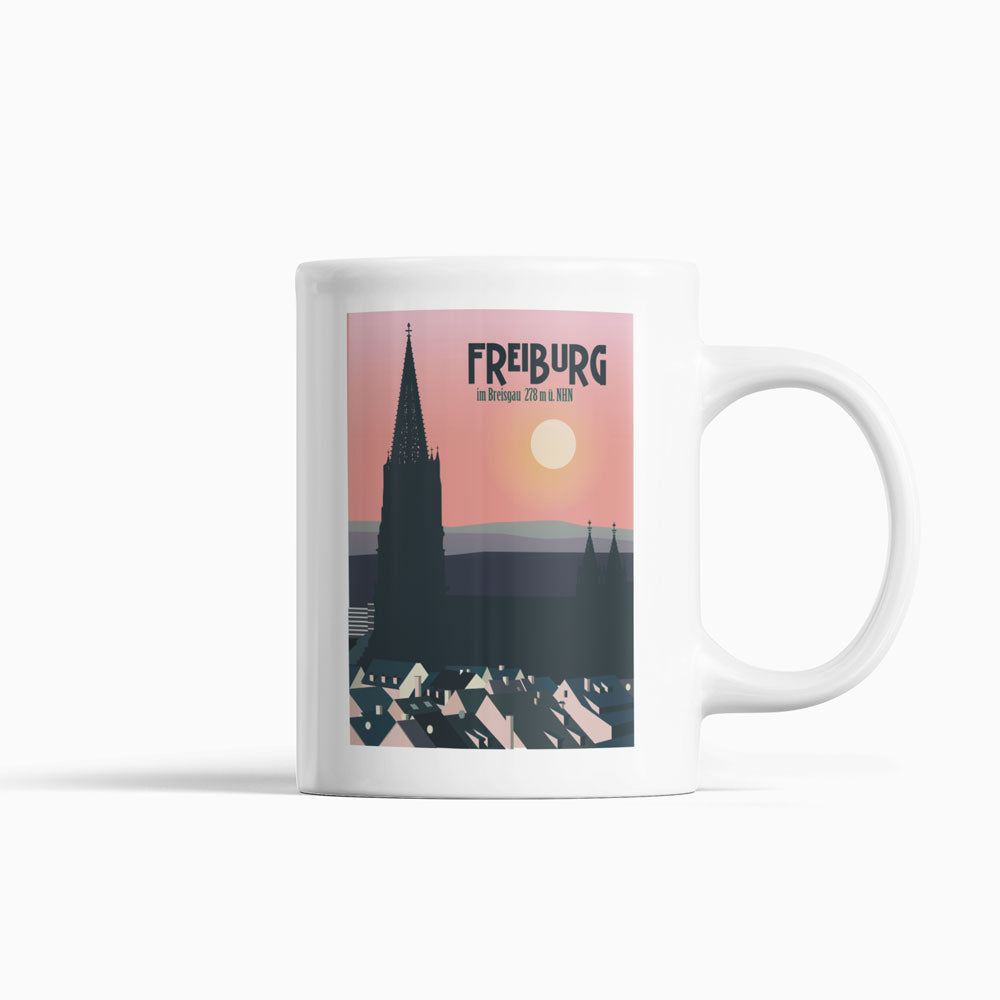 Tasse: Freiburg Münster Abendrot