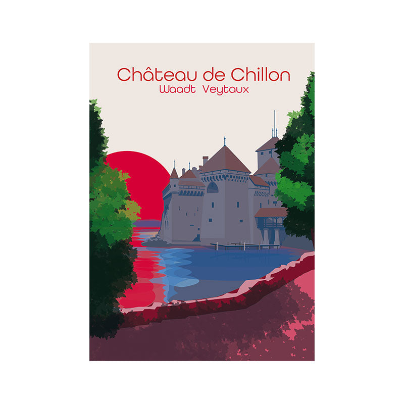 Postkarte: Waadt Schloss Chillon