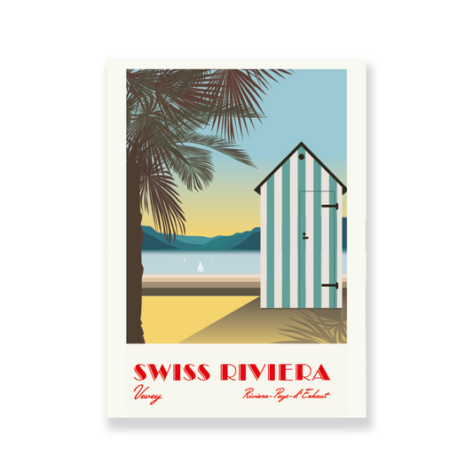 Postkartensticker: Swiss Riviera Vevey
