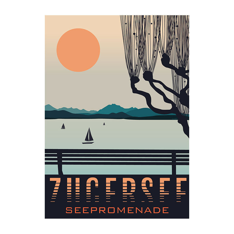 Postkarte: Zug Zuger See
