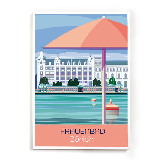 Zürich Poster:Zürich Frauenbad