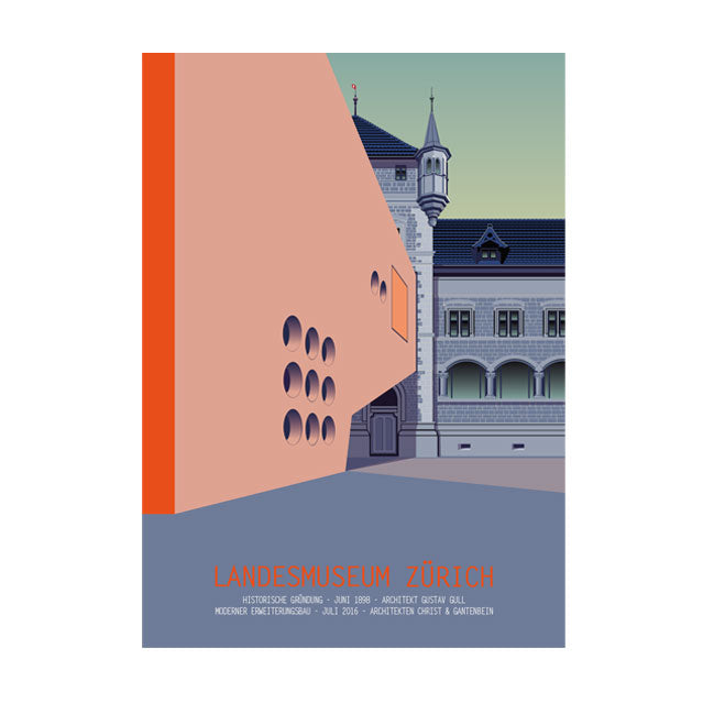 Postkarte: Zürich Landesmuseum