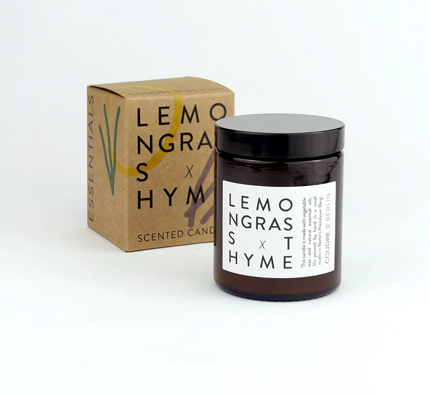 Duftkerze mit dem Duft Lemonengras und Thymian